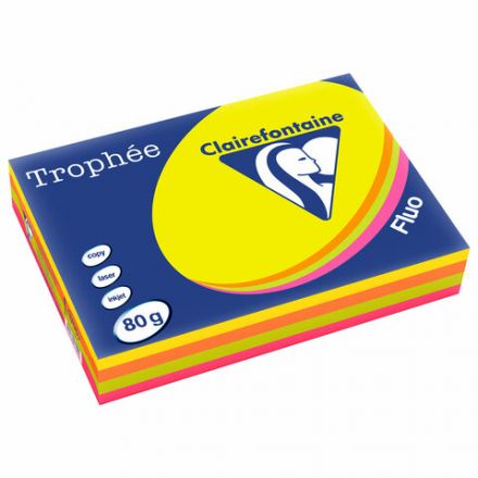 Бумага цветная CLAIREFONTAINE, А4, 80 г/м2, 500 л. (4 цвета x 125 л.), микс неон, Франция, 1705SC Бумага цветная CLAIREFONTAINE, А4, 80 г/м2, 500 л. (4 цвета x 125 л.), микс неон, Франция, 1705SC