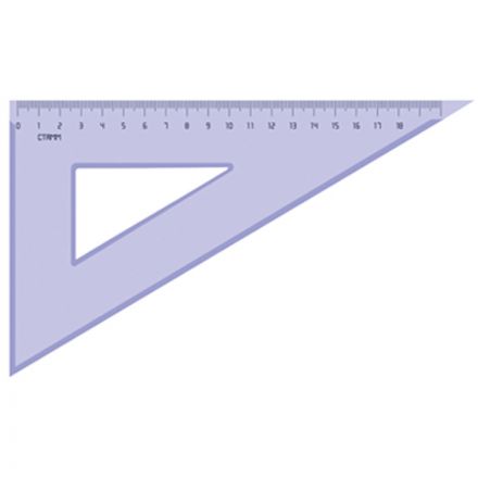 Треугольник 30°, 18см СТАММ, полистирол, прозрачный тонированный