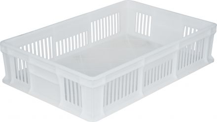 Ящик 600х400х140 мм мороз. перфорированный без ручек натуральный Ящик 600х400х140 мм мороз. перфорированный без ручек натуральный