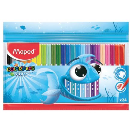 Фломастеры MAPED (Франция) "Color'Peps Ocean", 24 цвета, смываемые, вентилируемый колпачок, 845722 Фломастеры MAPED (Франция) "Color'Peps Ocean", 24 цвета, смываемые, вентилируемый колпачок, 845722
