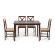 Обеденный комплект Хадсон (стол + 4 стула)/ Hudson Dining Set дерево гевея/мдф, стол: 110х70х75см / стул: 44х42х89см, cappuccino (темный орех), ткань кор.-зол. (1