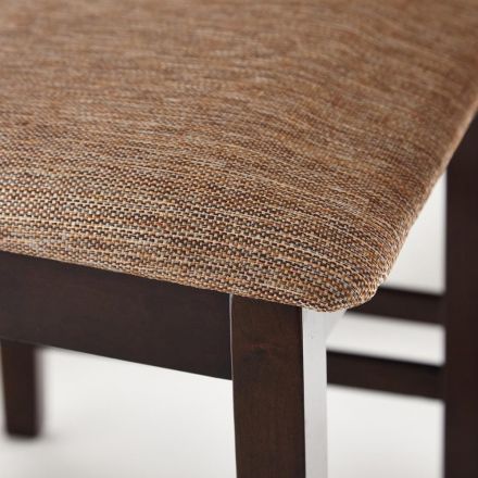 Обеденный комплект Хадсон (стол + 4 стула)/ Hudson Dining Set дерево гевея/мдф, стол: 110х70х75см / стул: 44х42х89см, cappuccino (темный орех), ткань кор.-зол. (1