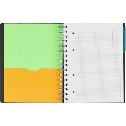 Бизнес-тетрадь SMARTBOOK А5 120л. клетка,спир,микроп,разд,карм,жел-оран Бизнес-тетрадь SMARTBOOK А5 120л. клетка,спир,микроп,разд,карм,жел-оран