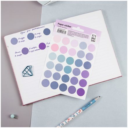 Наклейки бумажные MESHU "Trecker dots blue", 12*18см, 30 наклеек, европодвес Наклейки бумажные MESHU "Trecker dots blue", 12*18см, 30 наклеек, европодвес