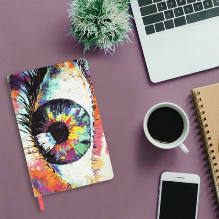 Ежедневник недатированный А5 (138х213 мм), BRAUBERG VISTA, под кожу, гибкий, 136 л., "Eye", 112004 Ежедневник недатированный А5 (138х213 мм), BRAUBERG VISTA, под кожу, гибкий, 136 л., "Eye", 112004