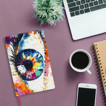 Ежедневник недатированный А5 (138х213 мм), BRAUBERG VISTA, под кожу, гибкий, 136 л., "Eye", 112004 Ежедневник недатированный А5 (138х213 мм), BRAUBERG VISTA, под кожу, гибкий, 136 л., "Eye", 112004