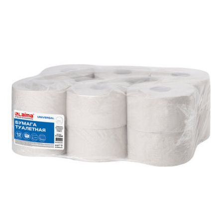 Бумага туалетная 200 м, LAIMA (T2), UNIVERSAL, 1-слойная, цвет натуральный, КОМПЛЕКТ 12 рулонов, 111334 Бумага туалетная 200 м, LAIMA (T2), UNIVERSAL, 1-слойная, цвет натуральный, КОМПЛЕКТ 12 рулонов, 111334