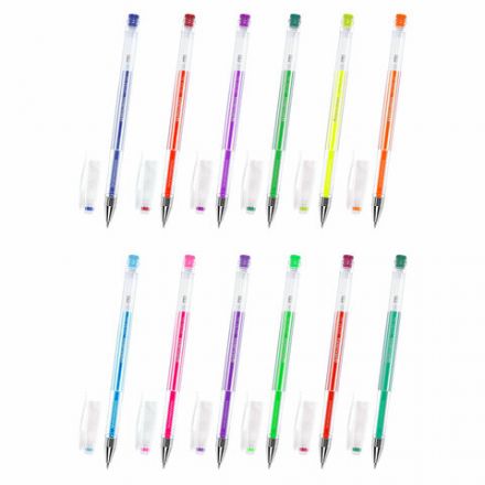 Ручки гелевые НЕОН BRAUBERG "EXTRA", НАБОР 12 ЦВЕТОВ, узел 0,7 мм, линия 0,5 мм, 143912 Ручки гелевые НЕОН BRAUBERG "EXTRA", НАБОР 12 ЦВЕТОВ, узел 0,7 мм, линия 0,5 мм, 143912