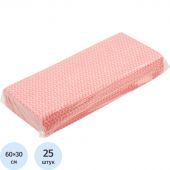 Салфетки хозяйственные SYR нетканое полотно 30х60см 25шт/уп красные 993497