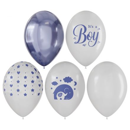 Воздушные шары, 10шт., М12/30см, MESHU "It's boy", пастель, ассорти Воздушные шары, 10шт., М12/30см, MESHU "It's boy", пастель, ассорти