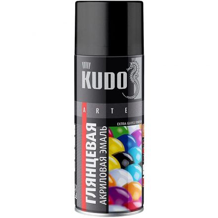 Краска аэрозоль акриловая ral 9005  черная глянц.520мл(1/12)kudo ku-a9005