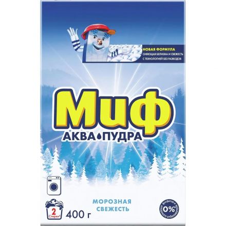 Порошок стиральный Миф Аква Пудра д/ручной стирки Морозная свежесть 400г