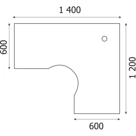 Стол эргономичный Easy One LT 22/16 правый (1400x1200x740 мм) Серый