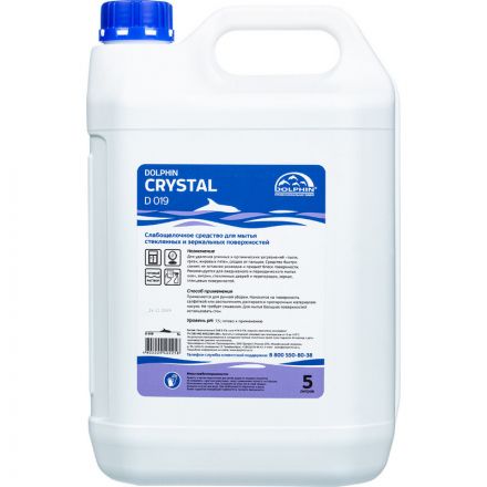 Профхим д/стекл-зеркал поверхн,мытьё Dolphin/Crystal (D019), 5л Профхим д/стекл-зеркал поверхн,мытьё Dolphin/Crystal (D019), 5л