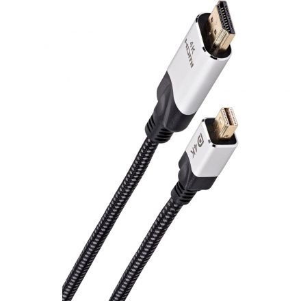 Кабель -переходник miniDisplayPort M-> HDMI M 4K@60Hz 1.8m VCOM(CG615M-1.8) Кабель -переходник miniDisplayPort M-> HDMI M 4K@60Hz 1.8m VCOM(CG615M-1.8)