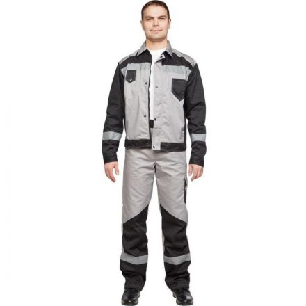 Костюм рабочий летний мужской л21-КБР серый/черн. (р.48-50) 170-176 Костюм рабочий летний мужской л21-КБР серый/черн. (р.48-50) 170-176