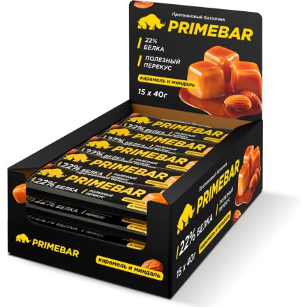 Батончик с содерж протеина PRIMEBAR глазир со вкус Карам и минд 40гx15шт/уп Батончик с содерж протеина PRIMEBAR глазир со вкус Карам и минд 40гx15шт/уп