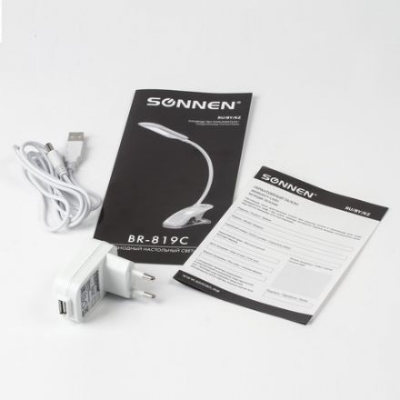 Настольная лампа / светильник SONNEN BR-819C, на прищепке, светодиодная, 8 Вт, белый, 236667 Настольная лампа / светильник SONNEN BR-819C, на прищепке, светодиодная, 8 Вт, белый, 236667