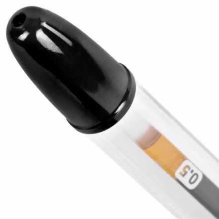 Ручка гелевая с грипом ОФИСМАГ "M-555", ЧЕРНАЯ, игольчатый наконечник 0,5 мм, линия письма 0,35 мм, 144213