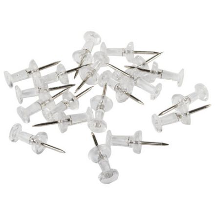 Силовые кнопки-гвоздики прозрачные STAFF 50 штук, в картонной коробке, 227804 Силовые кнопки-гвоздики прозрачные STAFF 50 штук, в картонной коробке, 227804