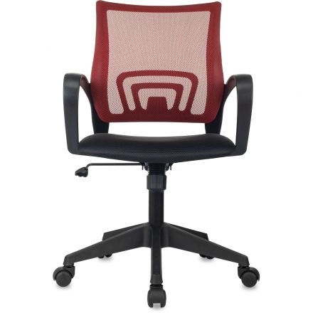 Кресло БР Комус Мебель EChair-396 сетка/ткань,красный/черный,пластик