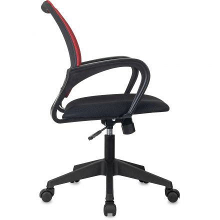 Кресло БР Комус Мебель EChair-396 сетка/ткань,красный/черный,пластик