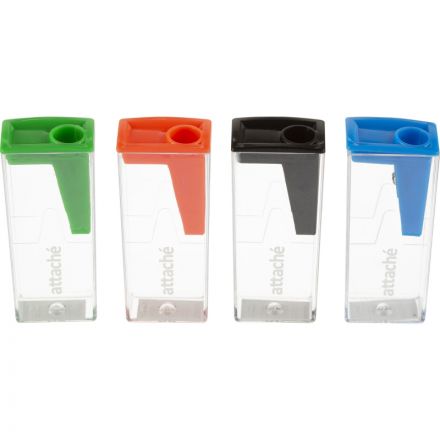 Точилка Attache Economy на 1 отв, прямоуг. c прозр. контейнером, ассорти Точилка Attache Economy на 1 отв, прямоуг. c прозр. контейнером, ассорти