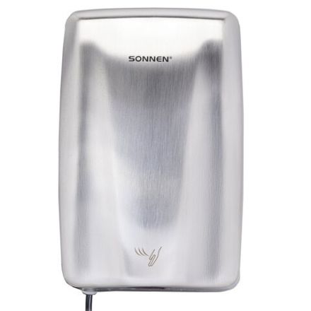 Сушилка для рук ВЫСОКОСКОРОСТНАЯ АНТИВАНДАЛЬНАЯ SONNEN K2020, 1000 Вт, 100 м/с, IPX3, 72 дБ, нержавеющая сталь, 607193 Сушилка для рук ВЫСОКОСКОРОСТНАЯ АНТИВАНДАЛЬНАЯ SONNEN K2020, 1000 Вт, 100 м/с, IPX3, 72 дБ, нержавеющая сталь, 607193