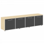 Yalta Тумба модульная LT.TS-4.6 black Акация/Стекло black 2188*450*580