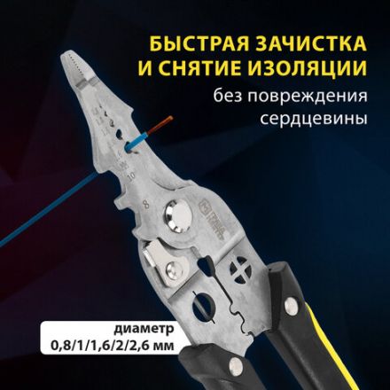 Плоскогубцы многофункциональные 17 в 1, 210 мм, нержавеющая сталь AISI420, ГРАНДМАСТЕР, PL-210, 671263