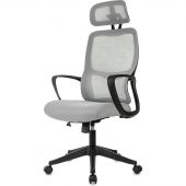 Кресло VB_Бюрократ Wise серый сетка/ткань с подголов Кресло VB_Бюрократ Wise серый сетка/ткань с подголов