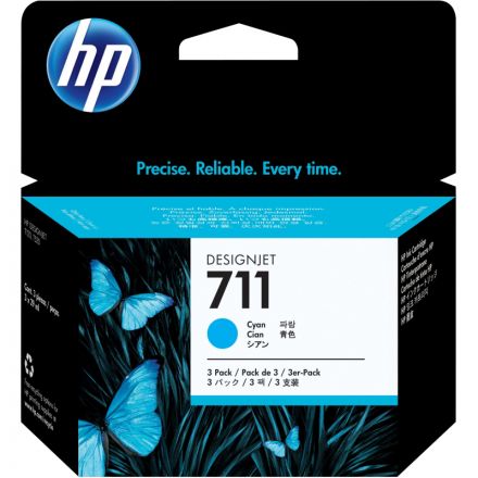 Картридж струйный HP 711 CZ134A оригинальный голубой тройная упаковка