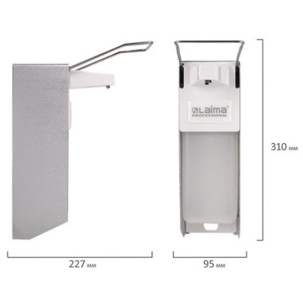 Дозатор локтевой для жидкого мыла и геля-антисептика, с еврофлаконом 1 л, LAIMA, металлический, 605706 Дозатор локтевой для жидкого мыла и геля-антисептика, с еврофлаконом 1 л, LAIMA, металлический, 605706