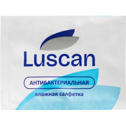 Салфетки влажные Luscan антибактериальные в саше 15х13,5см 1000шт/уп Салфетки влажные Luscan антибактериальные в саше 15х13,5см 1000шт/уп