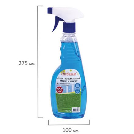 Средство для мытья стекол и зеркал 500 мл "Морозная свежесть", распылитель, ЛЮБАША, 608534 Средство для мытья стекол и зеркал 500 мл "Морозная свежесть", распылитель, ЛЮБАША, 608534
