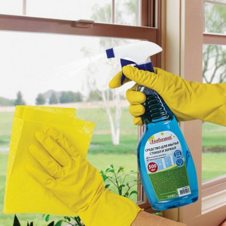 Средство для мытья стекол и зеркал 500 мл "Морозная свежесть", распылитель, ЛЮБАША, 608534 Средство для мытья стекол и зеркал 500 мл "Морозная свежесть", распылитель, ЛЮБАША, 608534