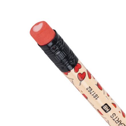 Карандаш чернографитный BRAUBERG "HEARTS", 1 шт., HB, с ластиком, корпус ассорти, 181762 Карандаш чернографитный BRAUBERG "HEARTS", 1 шт., HB, с ластиком, корпус ассорти, 181762