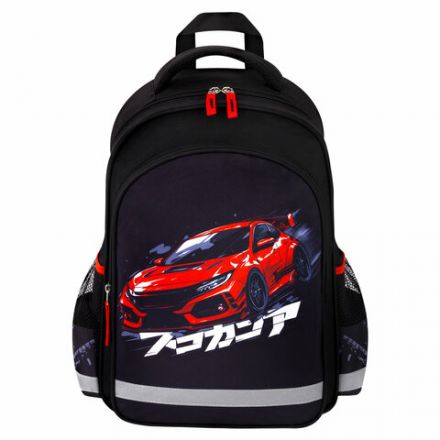 Рюкзак ПИФАГОР SCHOOL, 1 отделение, 3 кармана, "Street race", 38x28х14 см, 273169 Рюкзак ПИФАГОР SCHOOL, 1 отделение, 3 кармана, "Street race", 38x28х14 см, 273169