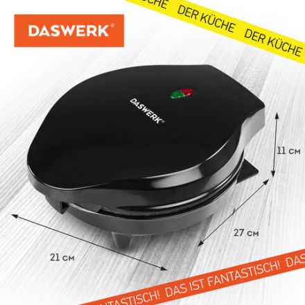 Электровафельница антипригарная для вафель-сердечек, 5 вафель, 1200 Вт, DASWERK (ДАСВЕРК), WM-7, 455654