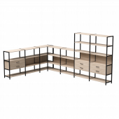 Набор стеллажных систем №19 Everprof EVO 2440x3630x1840 Дуб Соната/Черный