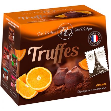 Конфеты ПоД'АрИ трюфели c апельсиновой цедрой, 160г