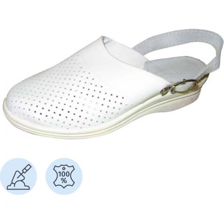 Сабо жен.нат.кожа цв.белый(р.35) (4-12-7)