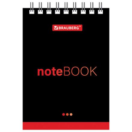Блокнот МАЛЫЙ ФОРМАТ А7 75х105 мм, 40 л., гребень, картон, клетка, BRAUBERG, "Черный стиль", 129855 Блокнот МАЛЫЙ ФОРМАТ А7 75х105 мм, 40 л., гребень, картон, клетка, BRAUBERG, "Черный стиль", 129855