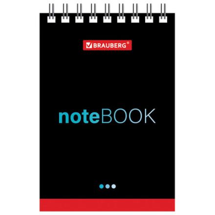 Блокнот МАЛЫЙ ФОРМАТ А7 75х105 мм, 40 л., гребень, картон, клетка, BRAUBERG, "Черный стиль", 129855 Блокнот МАЛЫЙ ФОРМАТ А7 75х105 мм, 40 л., гребень, картон, клетка, BRAUBERG, "Черный стиль", 129855