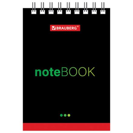 Блокнот МАЛЫЙ ФОРМАТ А7 75х105 мм, 40 л., гребень, картон, клетка, BRAUBERG, "Черный стиль", 129855 Блокнот МАЛЫЙ ФОРМАТ А7 75х105 мм, 40 л., гребень, картон, клетка, BRAUBERG, "Черный стиль", 129855