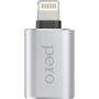 Адаптер PERO AD02 OTG LIGHTNING TO USB 3.0, серебристый