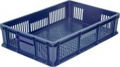 Ящик 600х400х140 мм перфорированный без ручек синий