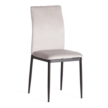 Стул CAPRI (mod. 39) металл, вельвет, 49.5 х 41 х 93,5 см, Light grey (светло-серый) HLR14 / черный