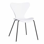 Стул Jacobsen (mod DC 102-1) пластик/металл, 45 х 54.5 х 80 см, White (белый) / Black (черный)