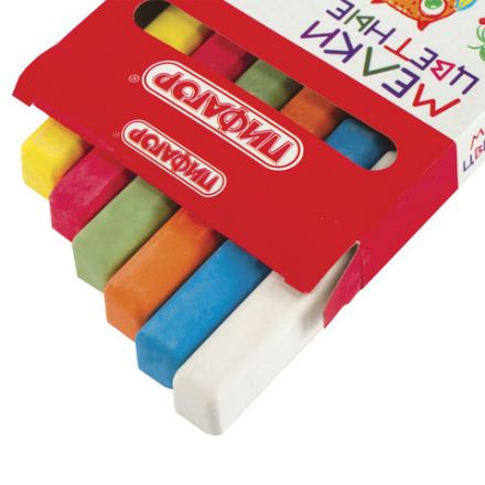 Мел цветной квадратный 6 штук, ПИФАГОР, картонная упаковка, европодвес, 221979 Мел цветной квадратный 6 штук, ПИФАГОР, картонная упаковка, европодвес, 221979